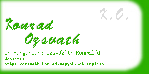 konrad ozsvath business card
